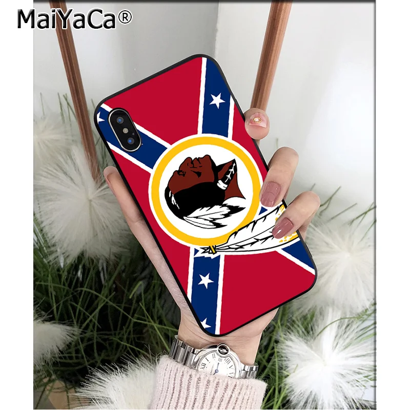 MaiYaCa Вашингтон Редскинз ТПУ мягкий силиконовый черный чехол для телефона для Apple iPhone 8, 7, 6, 6S Plus, X XS Макс 5 5S SE XR крышка