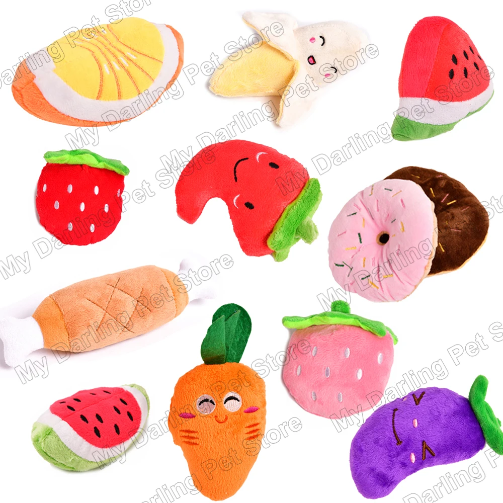

Pet Chew Cotton Donut Play Toys Lovely Pet Small Dog Puppy Cat Tugging Chew Squeaker Quack Sound Toy Dogs Chewing Donut Toys Pug