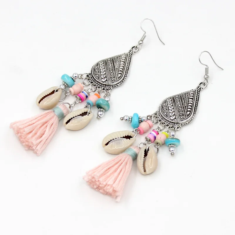 Женские Висячие серьги ювелирные изделия в форме ракушек богемные висячие с