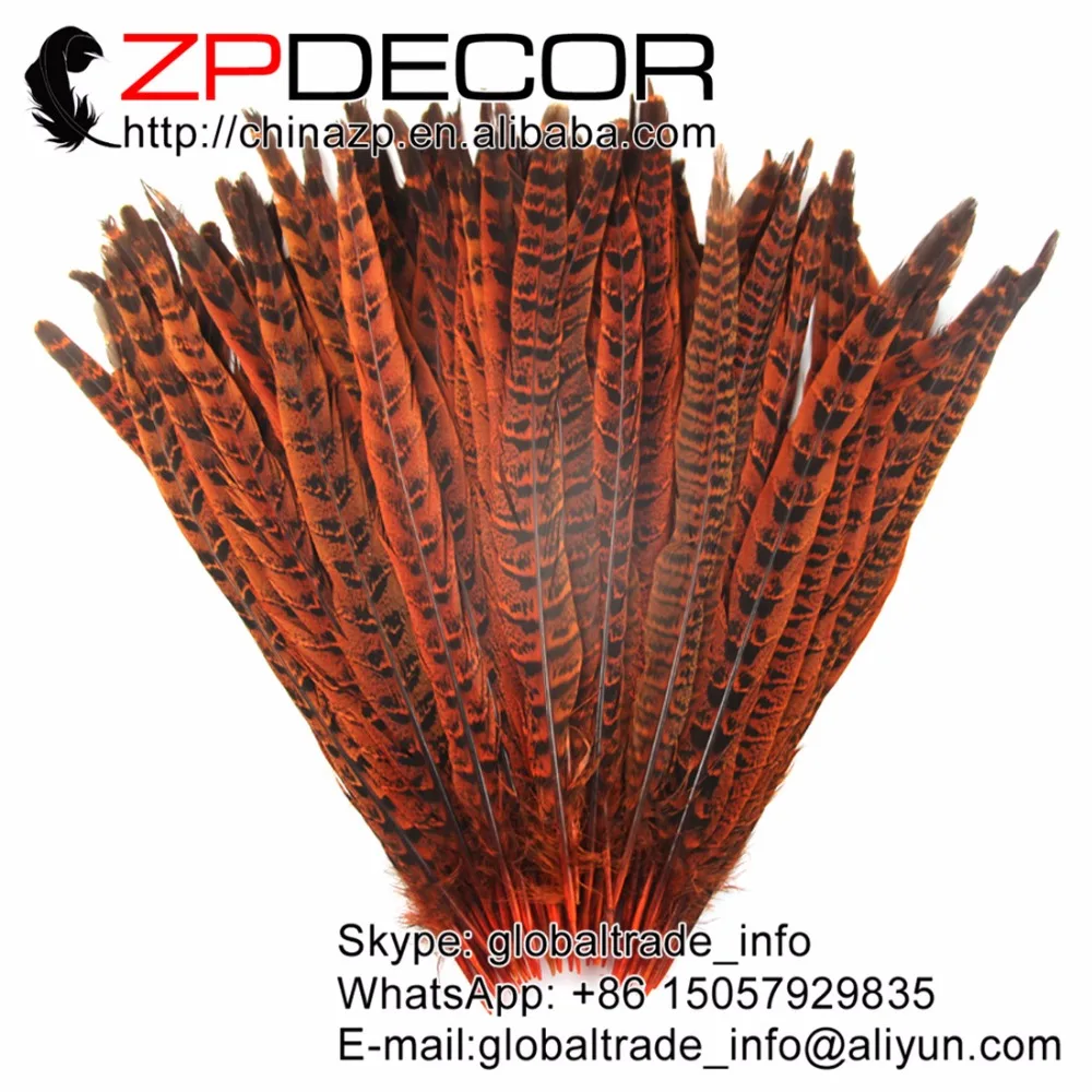 

ZPDECOR 100 шт./лот 30-35 см (12-14 дюймов) непосредственно окрашенные оранжевые перья из хвоста фазана для украшения карнавального костюма