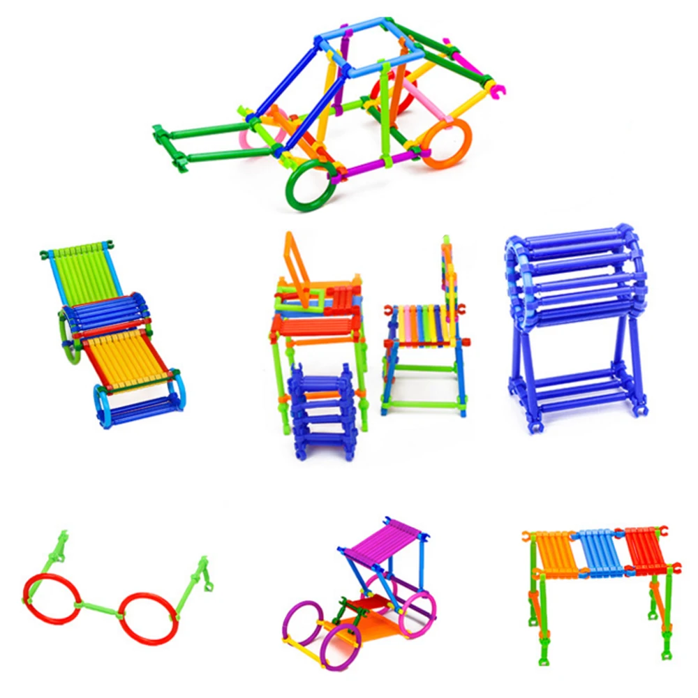 250 шт./компл. DIY игрушка для сборки палочек детей пластиковые 3D модели