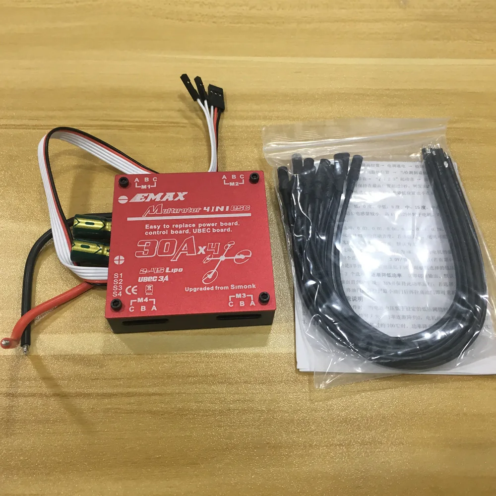 EMAX multirotor 4IN1 ESC Simonk 30A x4 2-4 s Электрический Скорость контроллер UBEC 5 В 3A для Quadcopter |