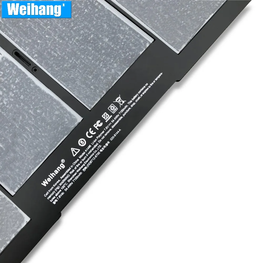 Korea Cell Weihang аккумулятор A1496 для Apple MacBook Air 13 ''A1369 Mid 2011 и A1466 2012 A1405|Аккумуляторы