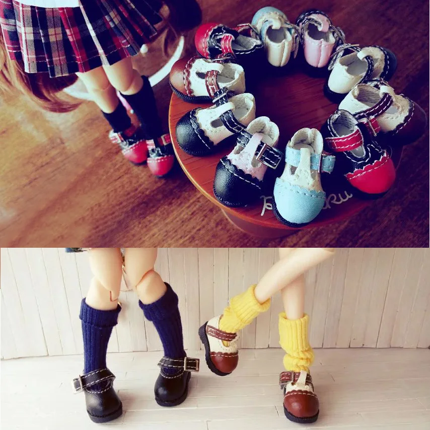 1 пара симпатичных обуви для кукол Blyth в студенческом стиле Pullip Barbies Azone Lati 1/8 BJD|doll