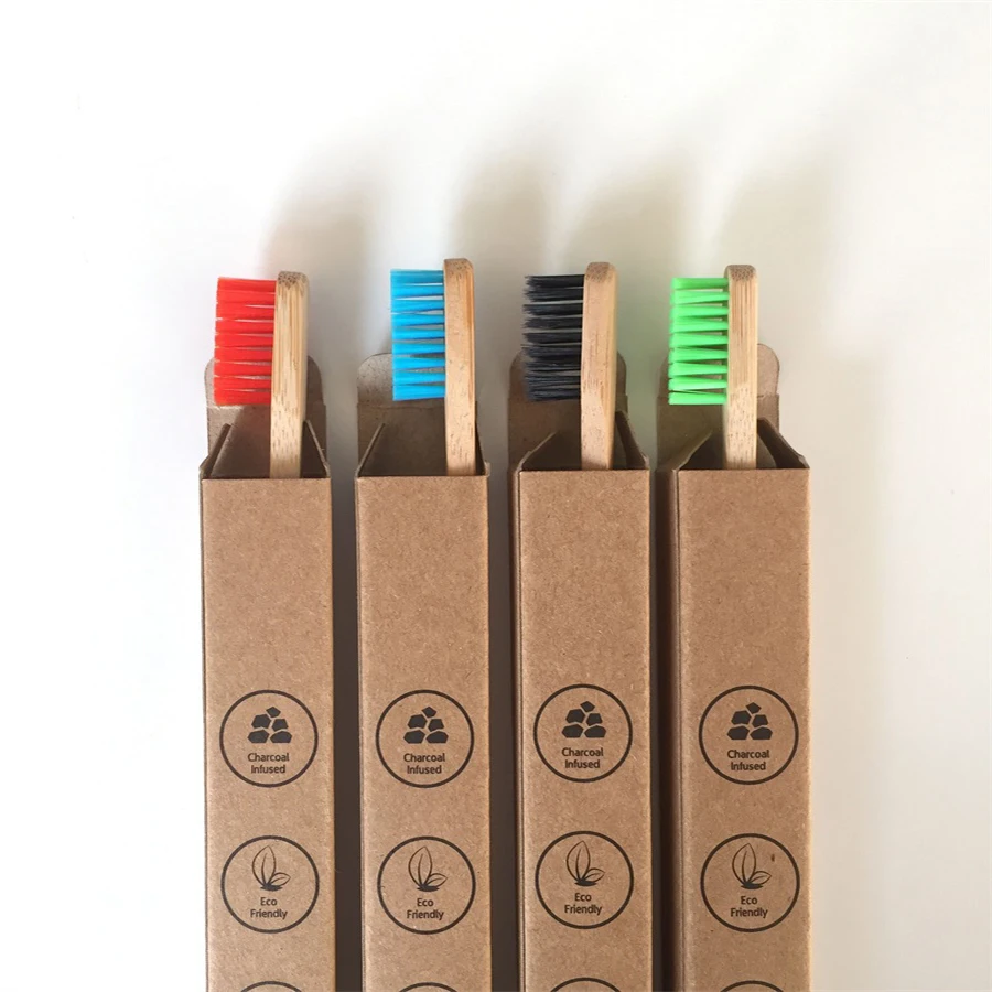 4Pcs Toothbrush Personal Health Environmental Bamboo Oral Care Teeth Medium Eco friendly Soft Brushes Whitening | Красота и здоровье