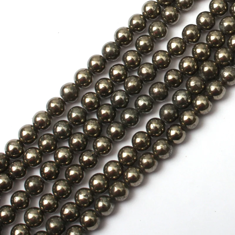 Круглые Бусины Из пиритового камня бусины из натурального для самостоятельного