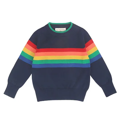 y19025 Navy blue Детский свитер-лиса для маленьких девочек и мальчиков; сезон весна-осень; хлопковый свитер с вышитым мехом для маленьких мальчиков; милые вязаные топы - Цвет: y19025 Navy blue