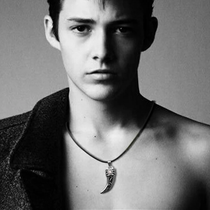 Ожерелье с кулоном в форме зуба горячее предложение нержавеющая сталь панк стиль