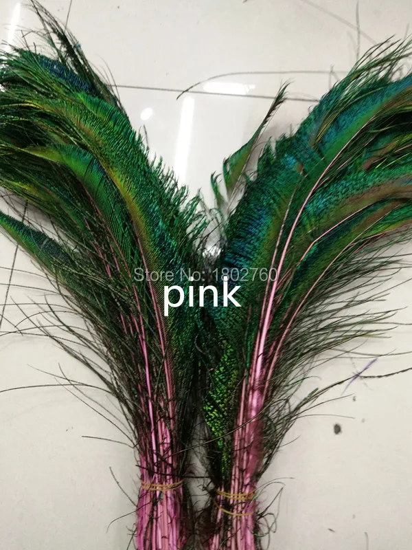 Оптовая продажа Красивый Меч из розового пера павлина 20 шт. симметричный размер