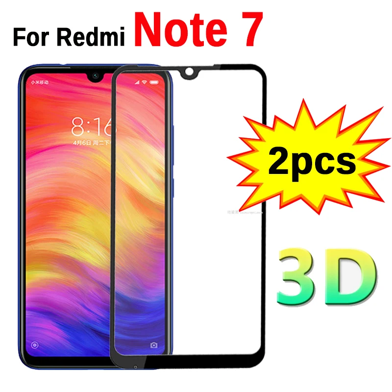 2 шт 3D стекло для Redmi Note 7 Защита экрана для Xiaomi Xiomi Redmi Note Note7 6,3 дюймов закаленное стекло полное покрытие пленка