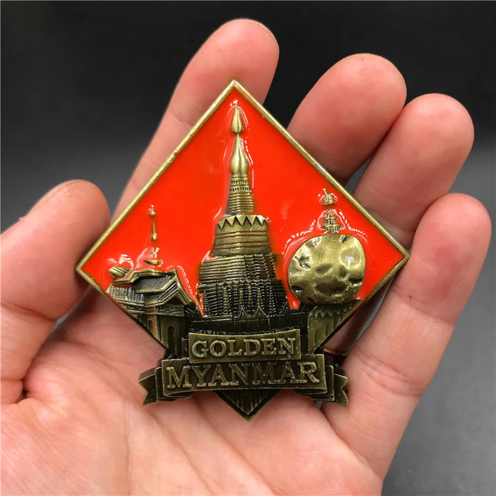 Металлические 3D сувенирные магниты на холодильник Китай Голливуд Египет Париж