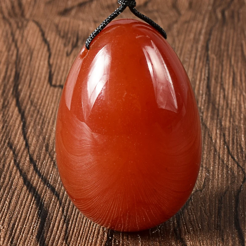 

Love Jade Egg Drilled Natural 45*30 Red Agate Egg Crystal Yoni Egg massage for Kegel Exercise Jade Eggs for Women Health Care
