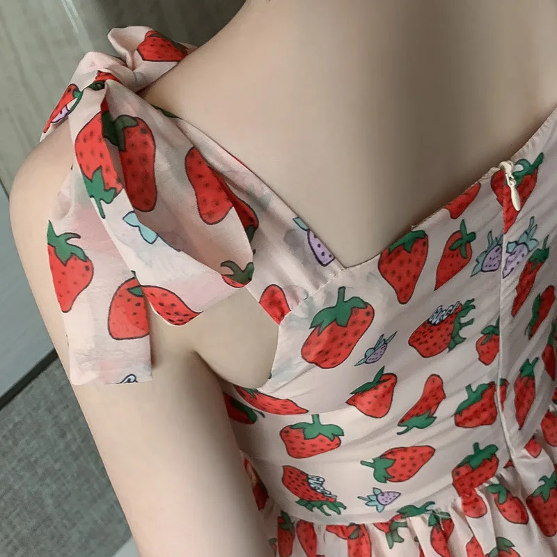 Летнее платье с принтом элегантное сексуальное вечернее на бретельках без