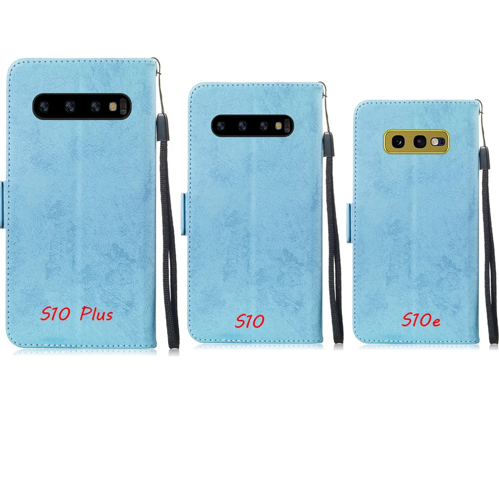Стильная перекидная книжка в стиле ретро, чехол для телефона samsung Galaxy S10 Plus S10e, кожаный чехол-бумажник с ремешком, отделениями для карт и денег