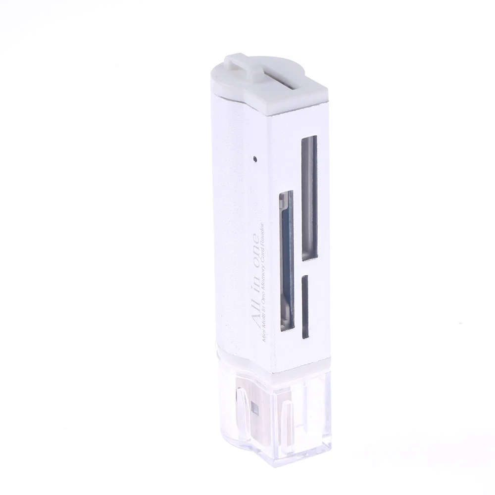silver Высокое качество считыватель карт памяти USB 2,0 Многофункциональный адаптер для Micro SD SDHC TF M2 MMC MS PRO DUO - Цвет: silver