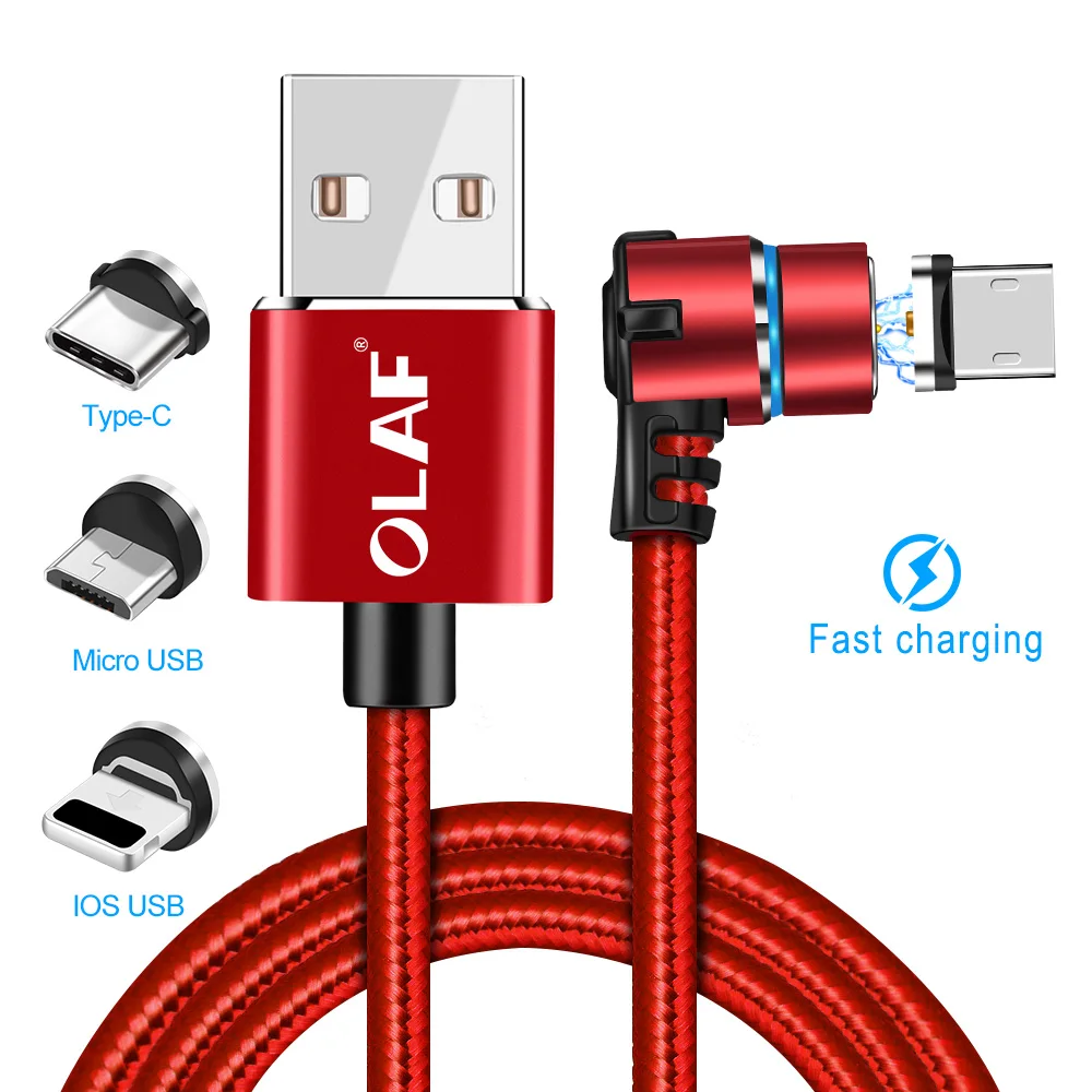 Магнитный зарядный кабель OLAF L Type Micro usb C шнур для быстрой зарядки USB iPhone Huawei Samsung