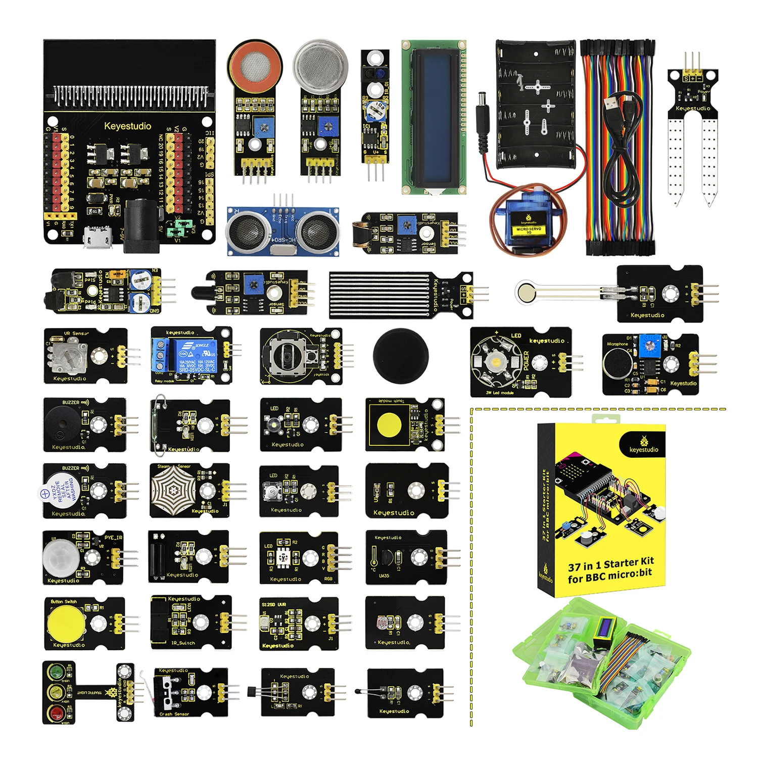 Стартовый набор keyestudio с датчиком 37 в 1 для BBC Micro:Bit (без платы Micro:Bit)|Интегральные