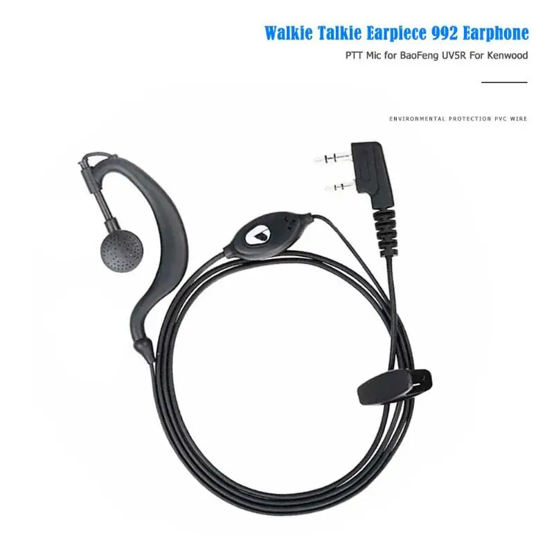 1 шт./5 шт. 2 контакта Walkie Talkie Earpiece 992 PTT Mic G Type наушники для BaoFeng UV5R Kenwood|Запчасти и