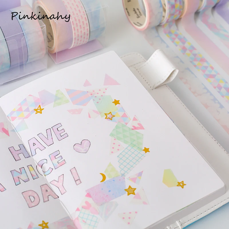 Базовый однотонный полосатый/сетка/точки набор декоративного скотча Васи