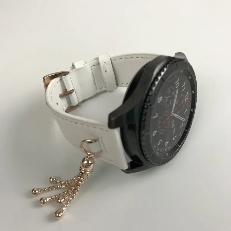 Chicago ремешок из натуральной кожи для samsung gear S3 Frontier/классический ремешок 22 мм с разъемом адаптера