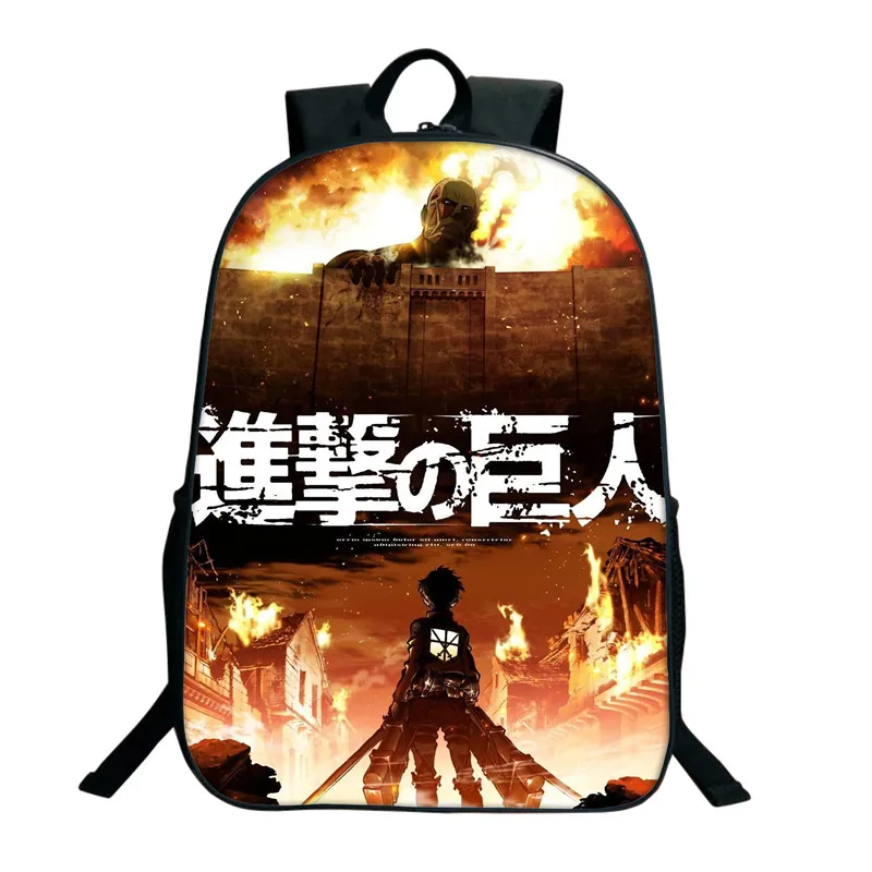 Новые сумки аниме Attack On Titan для подростков Eren рюкзаки Mikasa Ackerman школьные Armin Arlert