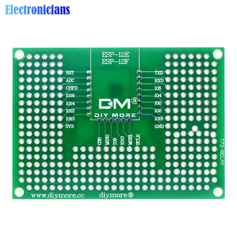 Двухсторонняя Прототипная печатная плата 5x7 см 50x70 мм макетная для Arduino Relay ESP8266 Wi Fi