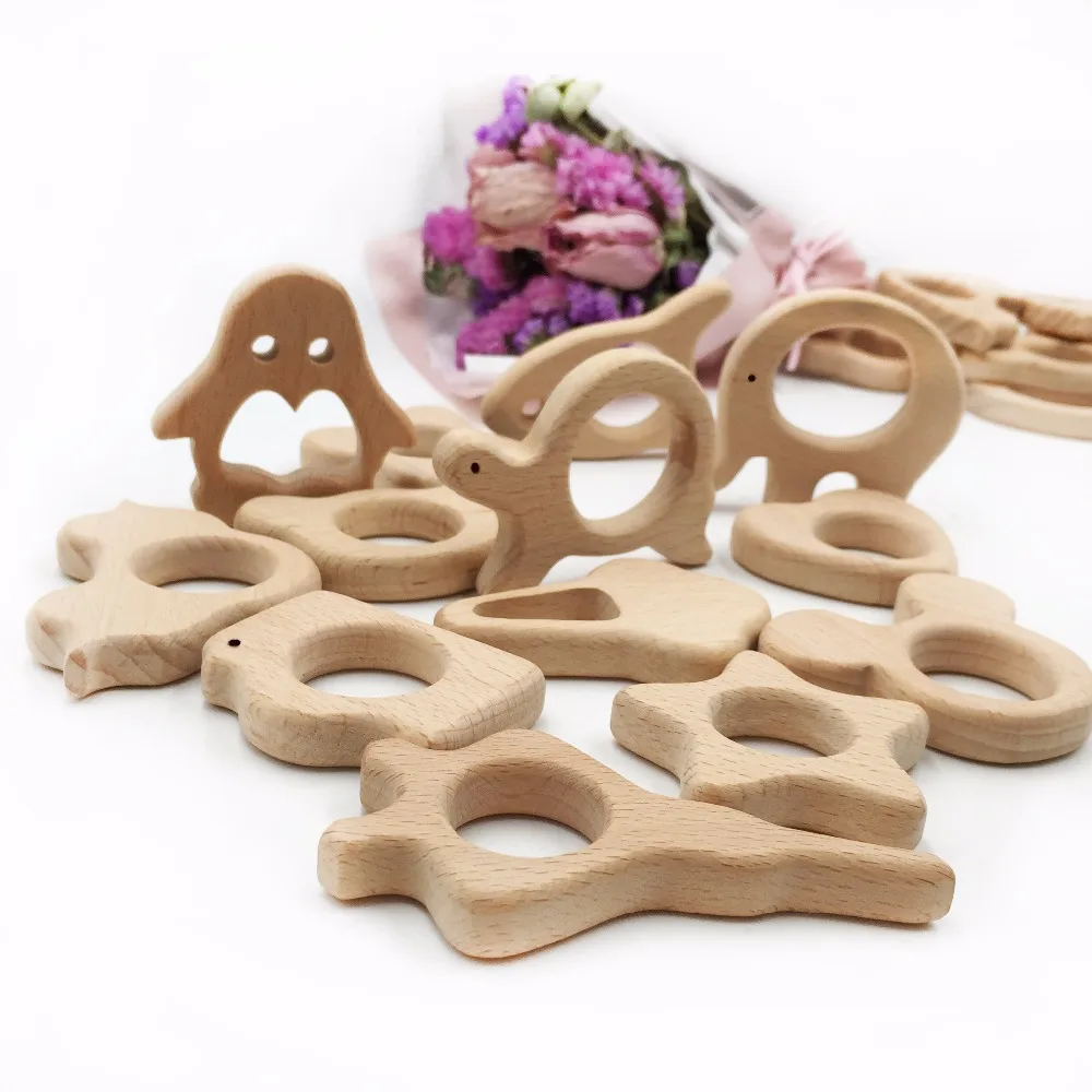 1 шт./лот деревянные бусины Прорезыватели для зубов ручной работы деревянная