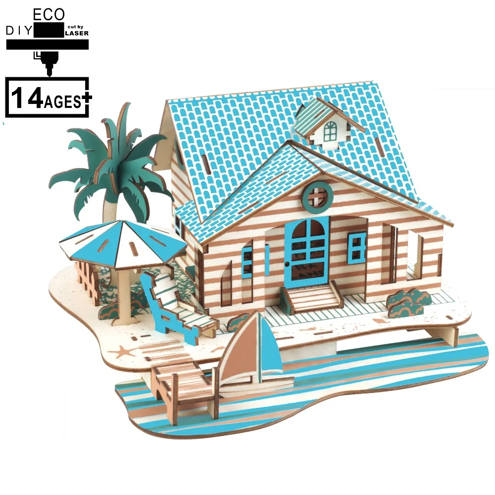 3D Монтессори развивающие деревянные пазлы игрушки в сборке строительные модели