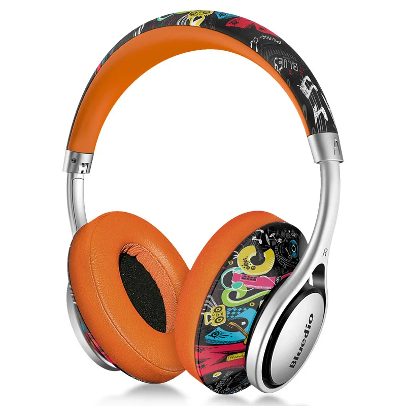 graffiti Bluedio A2(Air) Bluetooth наушники/гарнитура с принтом беспроводные наушники для 4,2 Bluetooth музыкальные наушники - Цвет: graffiti