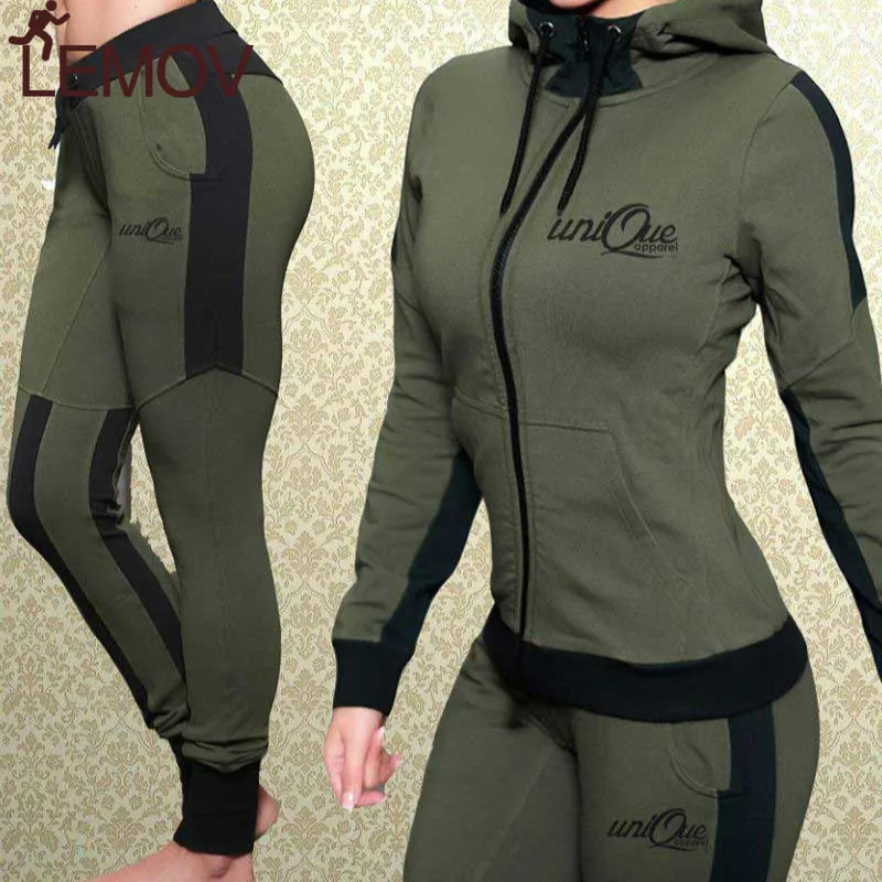 Женский спортивный костюм комплект из 2 предметов: толстовка с капюшоном и