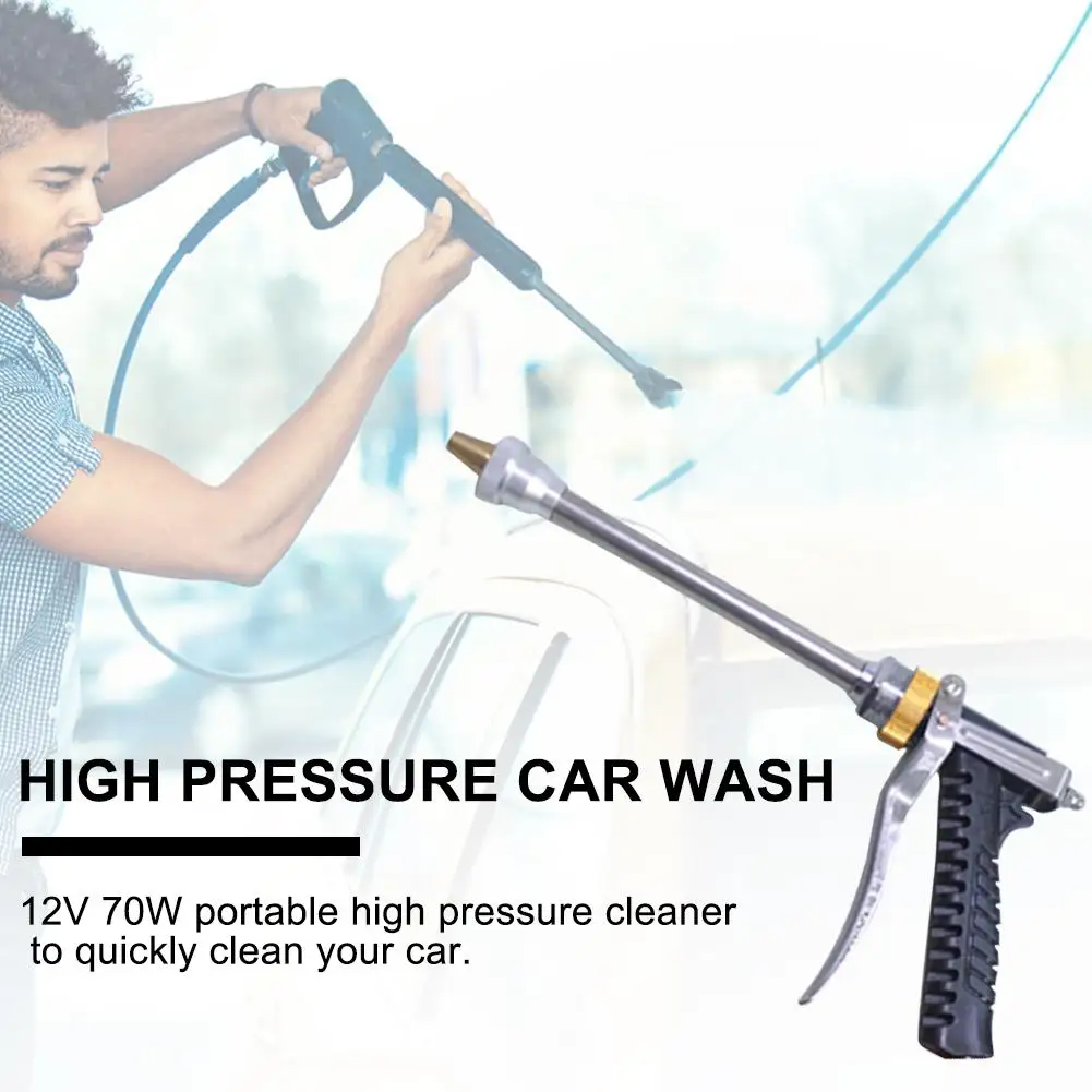 Дешево Электрическая Мойка высокого напряжения 12 В, портативная автомобильная мойка высокого давления, спрей-очиститель для автомобиля