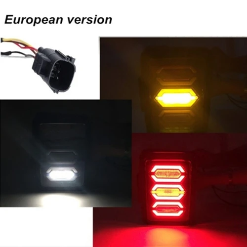 European version Универсальный светодиодный фонарь для прицепа, стоп-сигнал поворота, задний фонарь для Jeep YJ JK CJ Pickup Truck Van - Цвет: European version