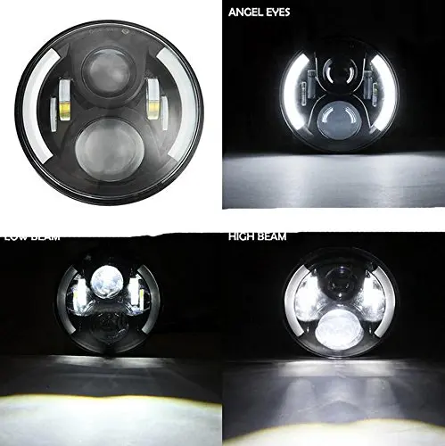 50 Вт H4 для мотоцикла Harley 7 &quotHalo светодиодный налобный фонарь с белым RDL &amp 7in