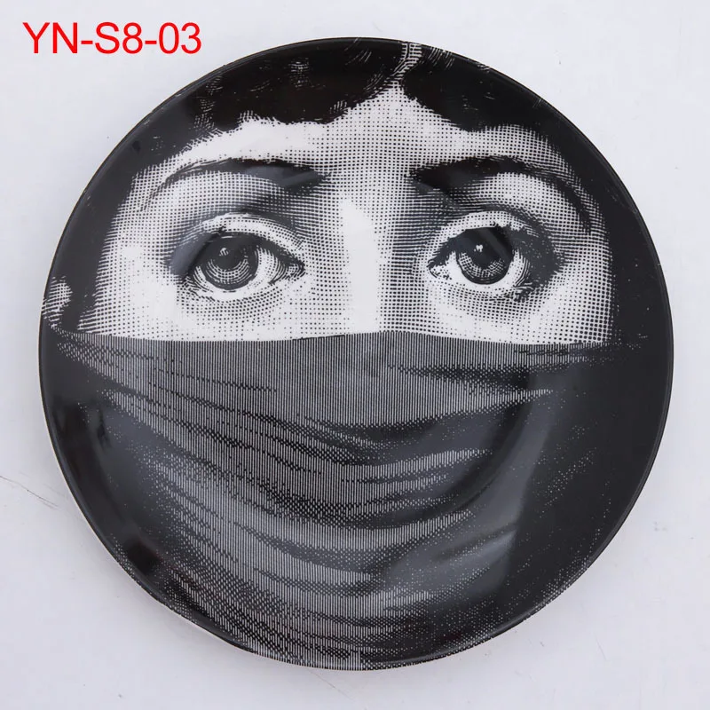 Оригинальность Европа Fornasetti керамические тарелки искусство Стиль украшения повесить стены Еда диск 8 дюйм(ов) 10 дюйм(ов) блюдо - Цвет: 03