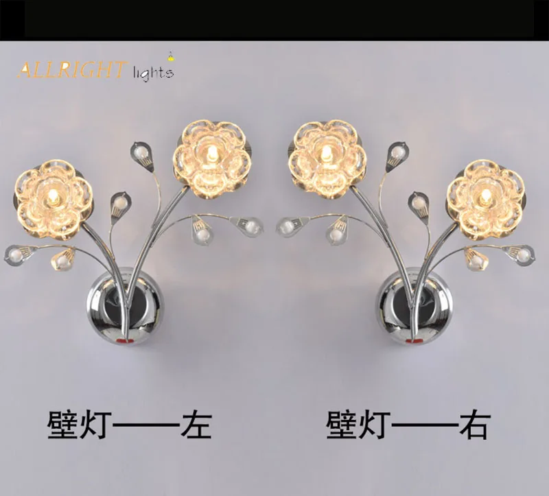 Современный светодиодный настенный светильник бра украшенный цветами украшения