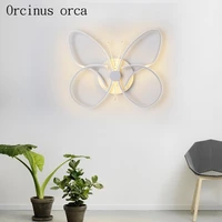 modern minimalist creative butterfly wall lamp living room corridor stairs bedroom bedside led lamp free shipping