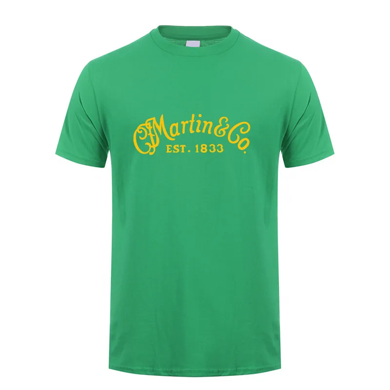Irish Green Cf Martin гитары футболка Летняя с коротким рукавом Хлопок музыка футболка с гитарами Мужская футболка Топы тройники LH-078 - Цвет: Irish Green
