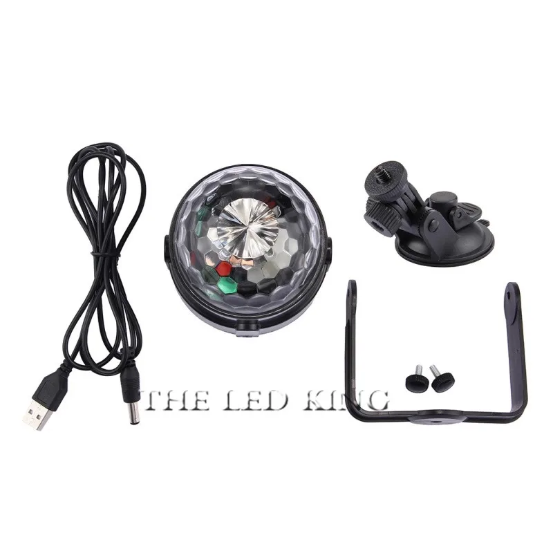 3 Вт ИК пульт RGB LED хрустальный магический вращающийся шар сценический свет USB 5 в 6