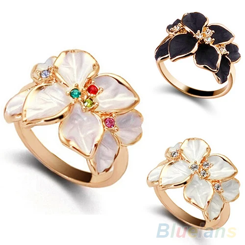 Женское свадебное кольцо в западном стиле из сплава без никеля виде цветка