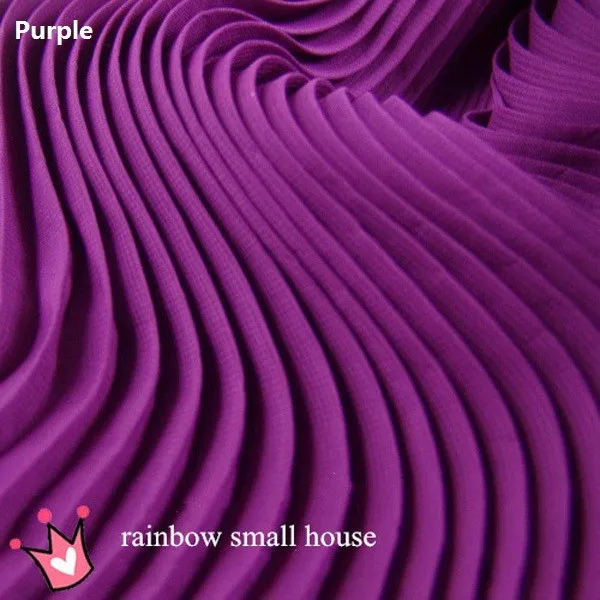 Purple Новая гофрированная шифоновая кружевная ткань 120D комбинированная Вертикальная плиссированная мнущаяся кружевная шифоновая ткань 150 см ширина 5 метров - Цвет: Purple