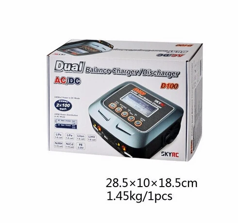 SKYRC D100 2x100 W Зарядное устройство AC/DC LiPo 1 6s двойной баланс Dis LiFe литий ионный NiMh PB|balance