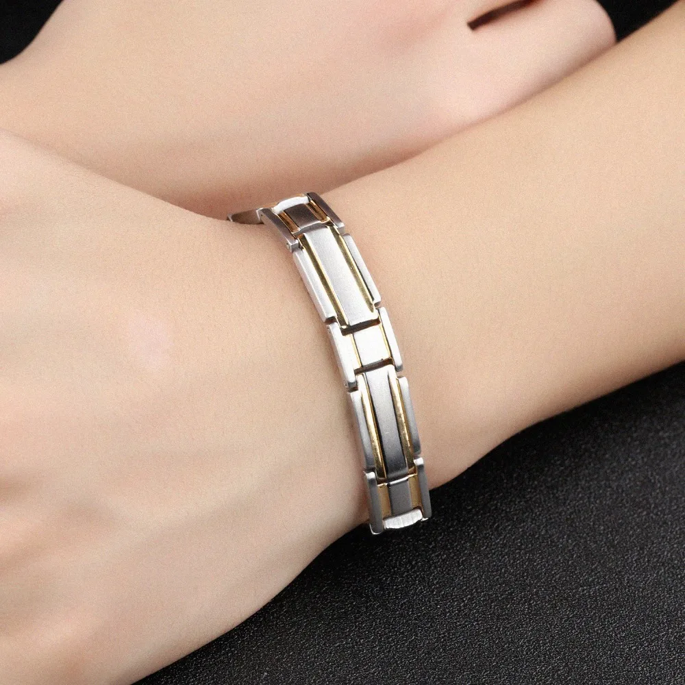 Мода магнитный камень человек звена цепи Браслеты Винтаж Нержавеющая сталь