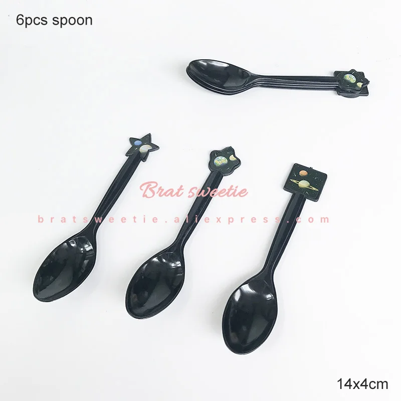 space spoon Космические вечерние космонавты и ракеты корабль фольгированные шары галактика солнечная система тема вечерние для мальчиков детские украшения на день рождения - Цвет: space spoon