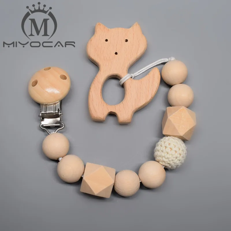 MIYOCAR натуральный безопасный деревянный Соска с бусами для вязания крючком зажим