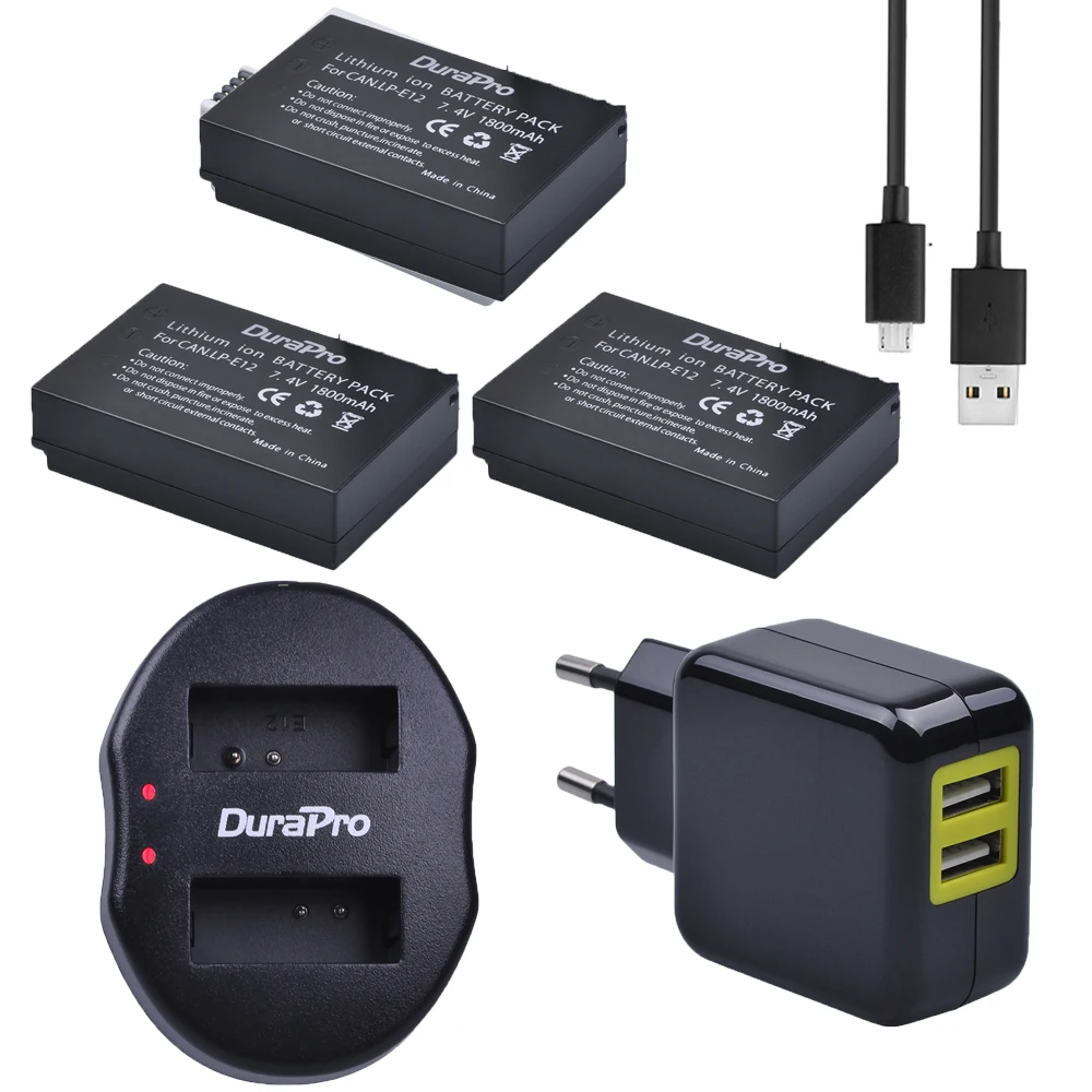Аккумулятор 3 шт. для Canon LPE12 LP-E12 LP E12 + зарядное устройство USB камеры EOS M M2 100D Kiss X7 Rebel