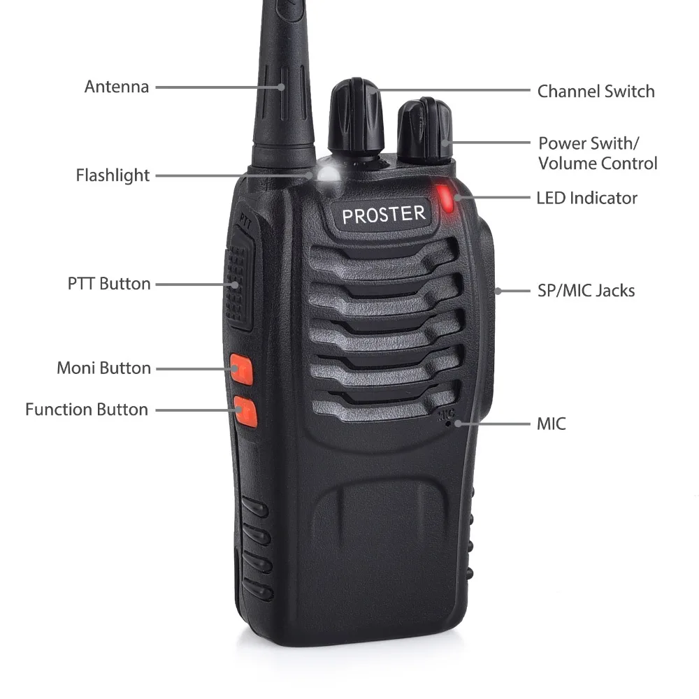 LiNKFOR один шт Перезаряжаемые иди и болтай Walkie Talkie 16 Каналы BF-888S UHF 400-470 МГц (только