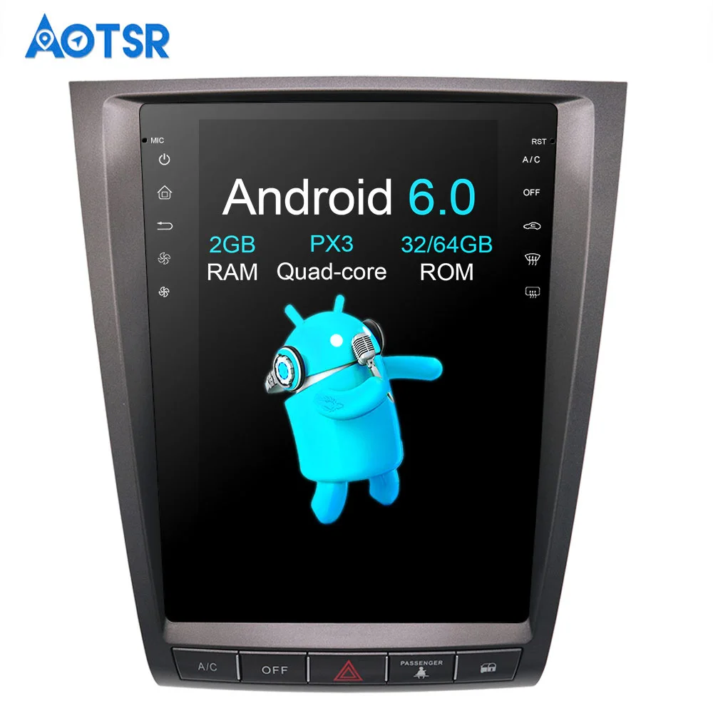 Автомобильный мультимедийный стерео плеер Aotsr Android 6 0 в стиле Тесла без DVD плеера