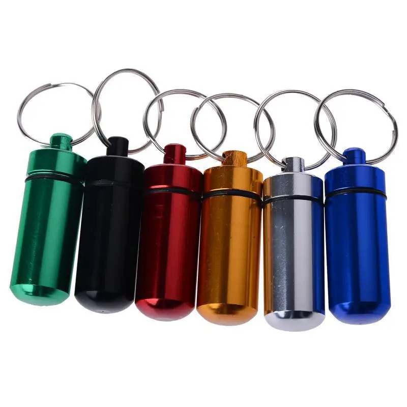 5 шт./компл. Водонепроницаемый таблетки коробка цепочка для ключей Алюминий