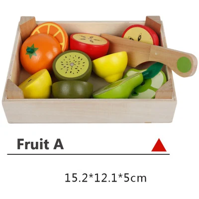 Fruit A Детские кухонные игрушки, ролевые игры, деревянные игрушки для резки фруктов и овощей, Классические обучающие игрушки для мамы, сада, подарки - Цвет: Fruit A