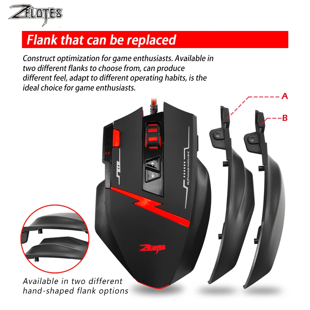 Zealot C 8 программируемый светодиодный оптическая USB игровая мышь 2500 dpi кнопок